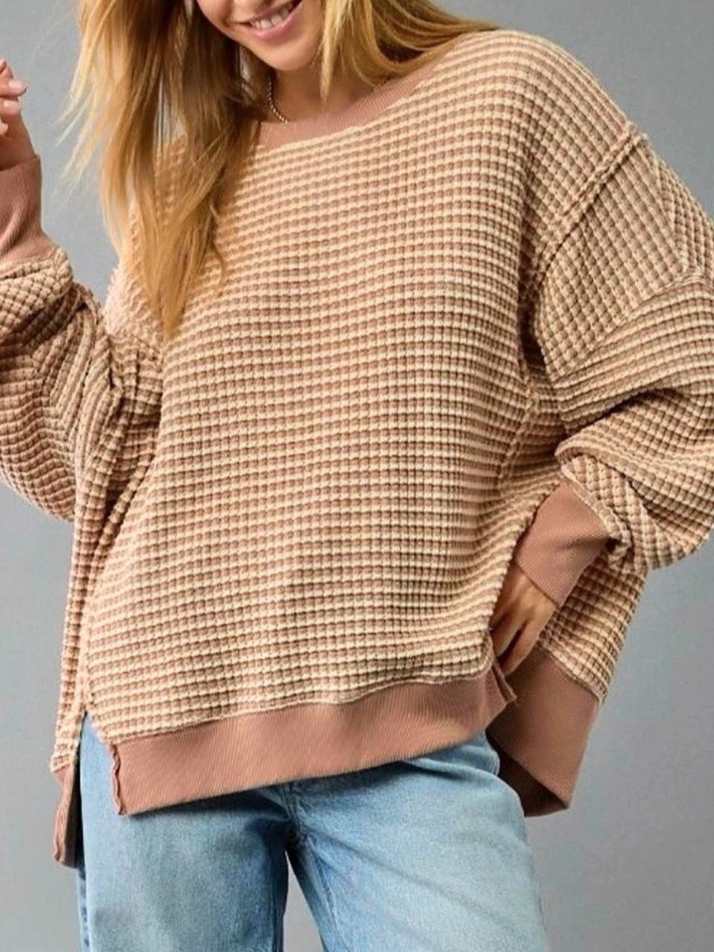 American Eagle Textured Waffle Crewneck size M